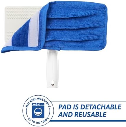 Unger Speed Clean with 4ft Pole and Extra Reusable Pads, Indoor Window Cleaner, Household Cleaning Supplies, Works with Glass and Natural Cleaners and Solutions, Attracts Dust and Dirt - Image 6