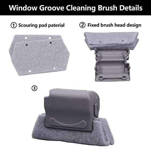 Koishu Magic Window Groove Cleaning Brush, Hand-held Window Track Cleaner Brushes Tools Set, Sliding Door Track Cleaner, Sill, Tile Lines, Shutter, Car Vents, Keyboard, Small Spaces Clean - Image 4