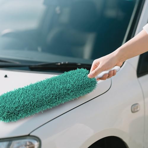 Microfiber Duster with Handle and Washable Duster Head, Dusters for Cleaning,Green, Reusable Cleaning Tool,2PCS - Image 5