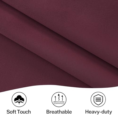 Vatge Christmas Wine Red Blackout French Door Curtains - Door Curtains for Glass Door and Bedroom Door, 1 Panel, W54 x L72, Burgundy - Image 5