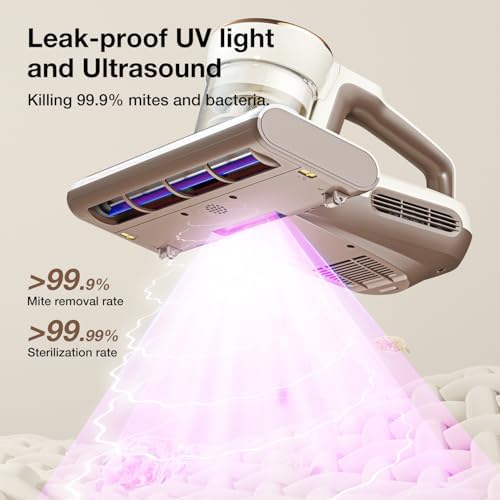 Jimmy WB63 Mattress Vacuum Cleaner, Bed Vacuum with UV-C, Ultrasonic & Hot Wind, 15KPa Strong Suction, Smart Dust Sensor & Tapping Technology for Mattresses, Pillows & Upholstery - Image 4