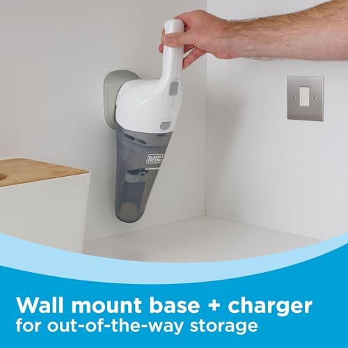 BLACK+DECKER Cordless Lithium Handheld Power Vacuum with Wall Mount Base and Charger, White (HNV220BCZ10FF) - Image 2