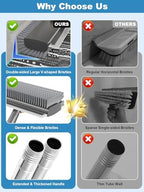 Floor Scrub Brush with Long Handle, 4 in 1 Shower Scrubber with Floor Squeegee and Heavy-Duty Stiff Bristle Push Broom for Cleaning Shower Bathroom Patio Pool Kitchen Wall Deck Tile Garage - Image 5