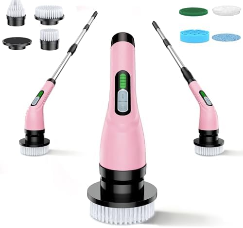 Electric Spin Scrubber - Cordless Bathroom Scrubber with 7 Brush Heads by VigorDay
