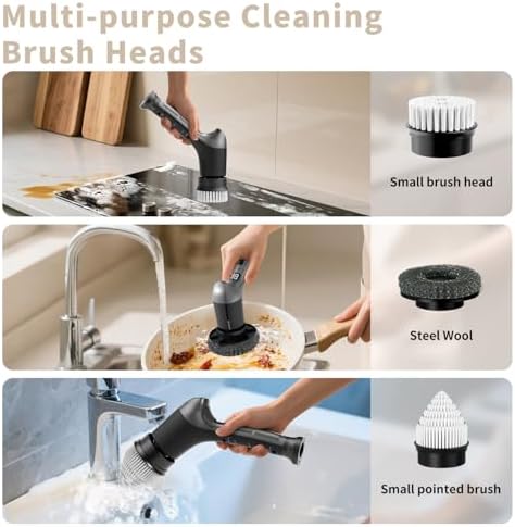 Electric Spin Scrubber, Cordless Handheld Cleaning Brush,Large Battery - Image 6