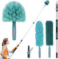 TelesPro 20 Foot High-Reach Duster Kit with 5-12FT Extendable Pole - High Ceiling Duster Cleaning Kit with Telescopic Pole,Cobweb Duster, Chenille Ceiling Fan Duster, Microfiber Feather Duster by TelesPro