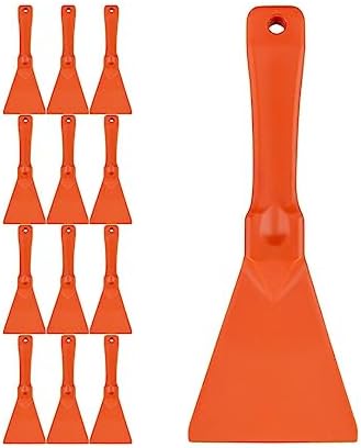 SPARTA Polypropylene Scraper Tool Food Safe Scraper for Removing Caked-On Residue in Commercial Kitchens, Plastic, 7.82 x 3 Inches, Orange, (Pack of 12) by SPARTA