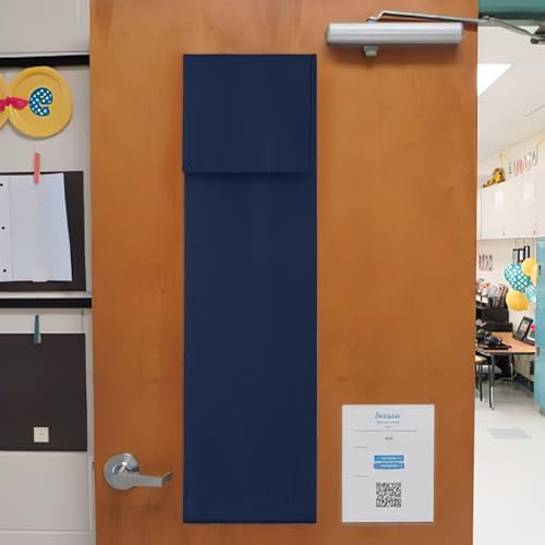NICETOWN Navy Blue Lockdown Shade for Classroom Door Window Cover - Image 2
