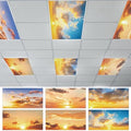 6 Pcs Fluorescent Light Covers with 60 Magnets Decorative for Classroom Ceiling Lights 4 x 2 Feet Magnetic Light Cover Filter Easy Install for Office Hospital Home Ceiling Supplies (Orange Sky) by Wiooffen