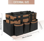 SCAVATA Wearable Cleaning Caddy, Cleaning Caddy Supplies Organizer with Handle & Shoulder Straps for Housekeepers, Under Sink & Car Cleaning Tool Organizers Bag with 4 Foldable Divider (Brown) - Image 5
