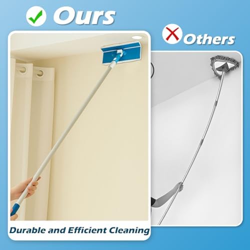 Wall Cleaner Mop with Foldable Panel, Baseboard Cleaner Tool with 55" Long Handle, Cleaning Mop Duster for Walls, Ceilings, Baseboards, Floors - Image 5