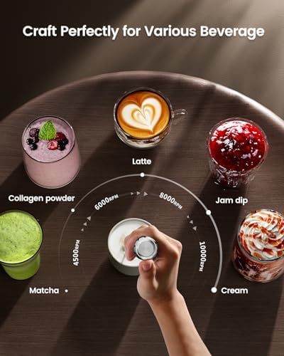 Maestri House LunaFro Max Rechargeable Milk Frother,Stepless Speed Control - Image 4