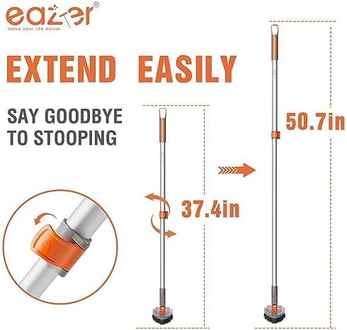 Eazer 4-in-1 Long-Handled Tub Scrubber-Versatile Bathroom Cleaning Brush with Shower Scrubber-Ideal Shower Cleaner Brush for Efficient Cleaning-Long Handle Scrub Brush for Shower, Tub, and Bathroom - Image 5