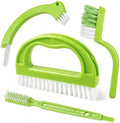Grout Cleaning Brush Set, 4-Piece Tile Scrubbing Tool Kit for Narrow Gaps and Corners, Durable PP Plastic Crevice Cleaner for Bathroom Shower and Kitchen Backsplash (Set of 4) by Unknown