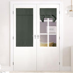 NICETOWN Dark Mallard Blackout French Door Curtain for Small Half Window by NICETOWN