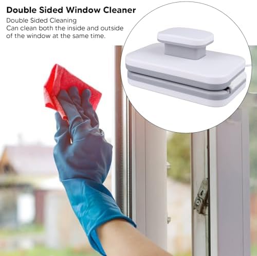 Window Cleaner, Magnetic Glass Cleaner Window Washer Glass Wiper Magnetic Cleaning Tools Magnetic Glass Brush Outside Window Cleaner Tool for Home - Image 2