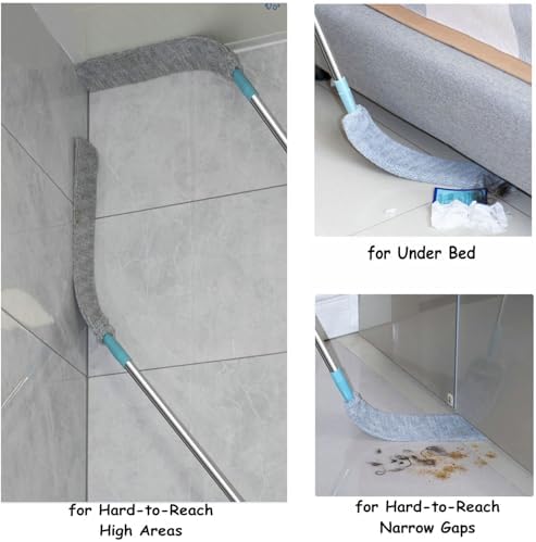 Retractable Gap Dust Cleaner Cleaning Tools with 3 Microfiber Dusting Cloths Long Handle 48.5inches Washable and Retractable Duster Brush for Cleaning Under Appliances Furniture Couch Fridge - Image 5
