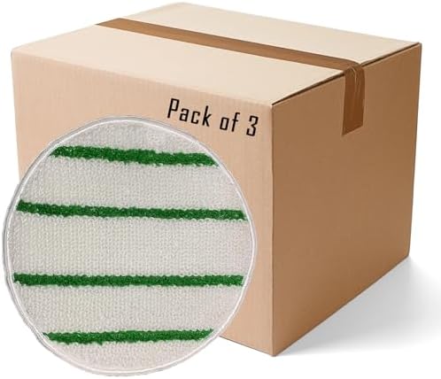 Commercial grade low-profile synthetic carpet bonnet with scrubber strips - 13 Inch - 3-Pack by Direct+Mop+Sales