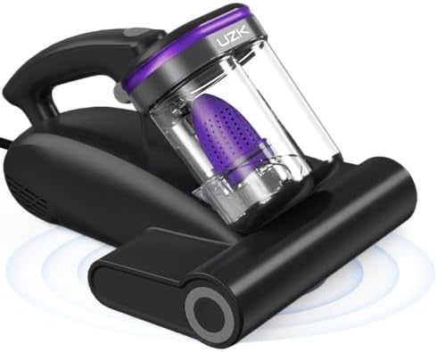 Bed Vacuum Cleaner Mattress Vacuum Cleaner,16Kpa Powerful Handheld Vacuums with UV-C Light & Double Dust Cup & High Heating & Ultrasonic & HEPA Filter for Bed Sofa(Corded,Midnight Purple) by Unknown