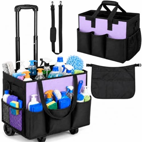 Cleaning Caddy with Wheels and Cleaning Apron, Built-in Hard Support Board by Unknown