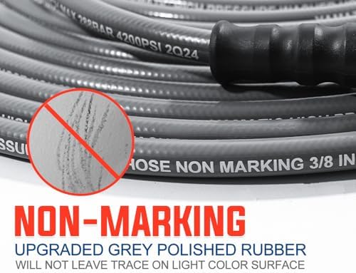 YAMATIC 3/8" Non-Marking Pressure Washer Hose 150 FT, Swivel Quick Connect - Image 4