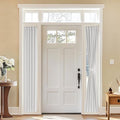 Vatge Sidelight Curtains for Front Door, 12 Inch Wide Narrow Window Curtains for Side Door, 1 Panel, W12 x L80, Greyish White by Vatge