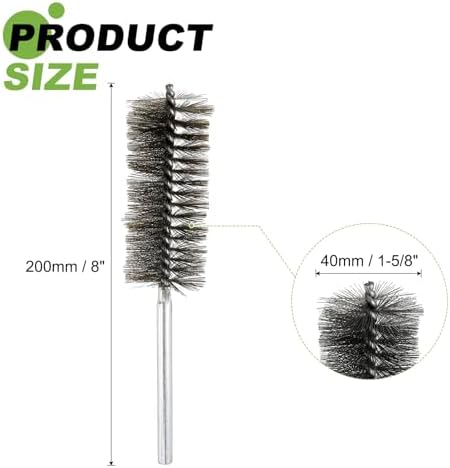 HARFINGTON 6pcs Wire Bore Brush Set 8 Inch Length 1.6 Inch Shank Stainless Steel Bristles Cleaning Brush for Clean Car Part Tube Kitchen Garage - Image 2
