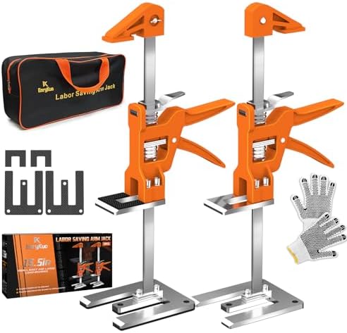 [Upgrade] Labor Saving Arm Jack 2 Pack,15.5 Inch Stainless Steel Furniture Lifts with Handbag,Hand Furniture Jack Lifter Tool for Installing Cabinets,Flooring&Windows,Load 440LBS by EnryKuo