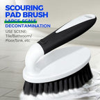 Holikme Cleaning Brush Set for Household Use, Scrub Brush, Kitchen Brush, Tile Lines Brush for Bathroom, Floor, Tub, Shower and Kitchen Surface (Charcoal) - Image 2