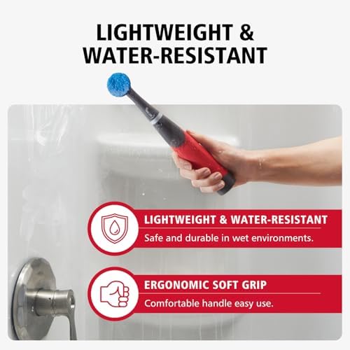 Rubbermaid Reveal Power Scrubber 18-Piece Kit, Cordless Electric Battery Powered Scrub Brush, Water Resistant, for Home/Kitchen/Bathroom/Grout/Tile/Shower/Tub - Image 5