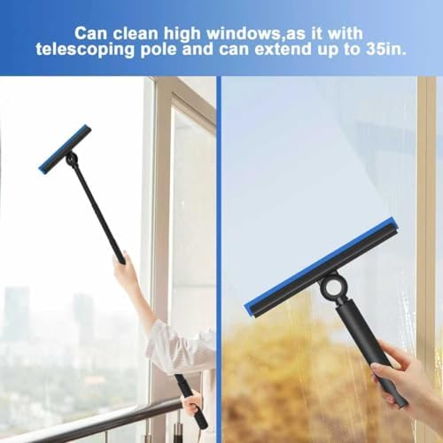 Shower Squeegee for Glass Doors, Squeegee with Long Handle, Telescoping Squeegee for Shower, Extendable Window Cleaner Tool for Car Windows, Tile Walls, Sliding Door, Shower Glass Door - Image 5
