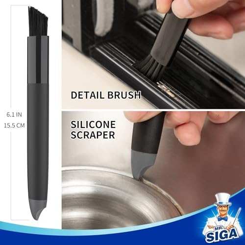 MR.SIGA Grout Cleaner Brush Set, Detail Cleaning Brush Set for Tiles, Sinks, Drains, Grout Brush for Edge, Crevice Cleaning (Pack of 2) - Image 5