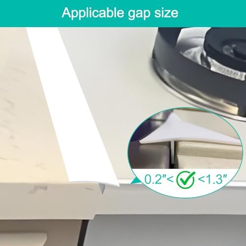 Stove Gap Covers 25 Inch Foldable Side Silicone Gap Filler 2 Pack White - Image 6