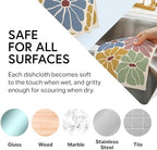 Swedish Wholesale Dishcloths Reusable 8" x 7" Sponge Cloths, Bulk 10 Pack of High Absorbent Cellulose Dish & Kitchen Cleaning Hand Towels, Wring to Dry & Machine Wash, Odor Resistant, Retro Flower - Image 3