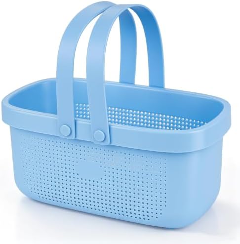Portable Shower Caddy Basket with Handles Plastic Storage Basket Blue by JiatuA