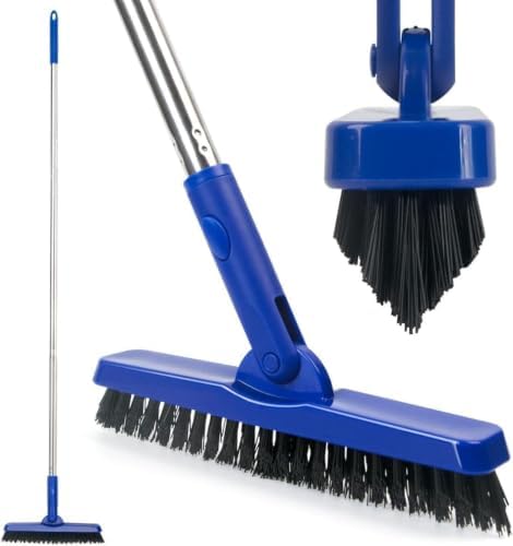 CELOX Grout Brush with Long Handle V-Shape Grout Line Scrubber with Stiff Bristle for Deep Cleaning Tile Grout, Blue by CELOX