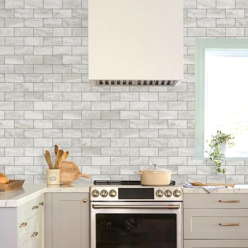 STICKGOO 10-Sheet Peel and Stick Backsplash on Subway Tile, Beige - Image 2