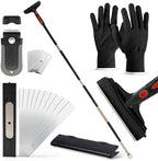 Gomake Extendable Floor Scraper Heavy Duty 6" Wide Razor Blade Scraper Tool with 17‘’-59" （1.4ft- 4.9ft）Long Handle, 10PCS Extra Metal Blades for Cleaning Glass Wall Gum Paint Tile Glue by Gomake