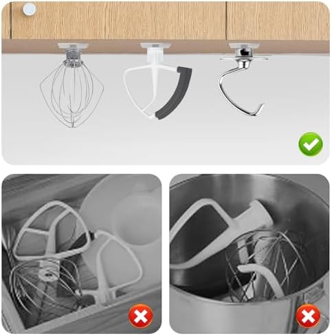 Sliding Mat for Kitchen aid 4.5-5 Qt Stand Mixer with 1Pc Cord Organizer and 3Pcs Attachment Holder for Kitchen Appliance Slider (4.5-5 Qt Bamboo and Attachment, Red) - Image 4
