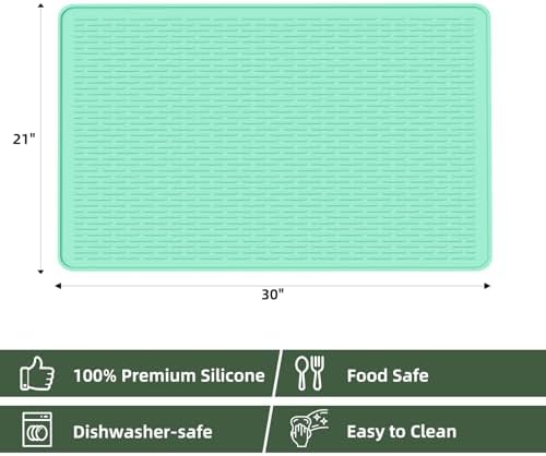 LONGKING Stove top Cover for Electric Stove - Silicone Stove Mat for Glass Top Stove, Range Covers for Electric Stove, Aqua, 30"x21" (Standard) - Image 4
