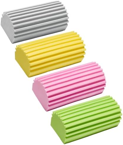 Damp Clean Duster Sponge 4 Pack Household Cleaning Sponges Reusable Dusting Sponge for Brushing Blind Glass Vents Window Mirrors Baseboards by Unknown