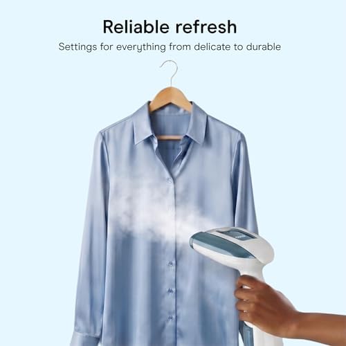 Conair Handheld Steamer for Clothes & Upholstery, 3 Attachments, White/Blue - Image 5