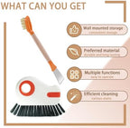 Groove Cleaning Brushes 2 in 1 Window Track Cleaner Cleaning Tools, Multifunction Hard Bristle Grout Crevice Cleaning Brush with Scraper for Kitchen Stove Sink, Sliding Door Track, Window Sill, 2PCS - Image 2