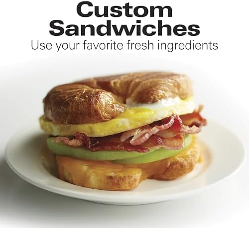 Hamilton Beach Breakfast Sandwich Maker with Egg Cooker Ring, Customize Ingredients, Perfect for English Muffins, Croissants, Mini Waffles, Perfect White Elephant Gifts, Red (25476) - Image 3