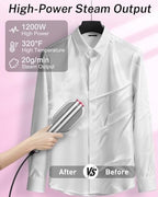 ELORTI Portable Steamer for Clothes, Mini Travel Handheld Steamer 2 in 1-1200W Steam 10S, 90 Rotatable Handle, Foldable Lightweight Garment Steamer for Business Trip Vacation Cruise - Image 4