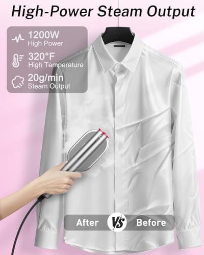 ELORTI Portable Steamer for Clothes, Mini Travel Handheld Steamer 2 in 1-1200W Steam 10S, 90 Rotatable Handle, Foldable Lightweight Garment Steamer for Business Trip Vacation Cruise - Image 4
