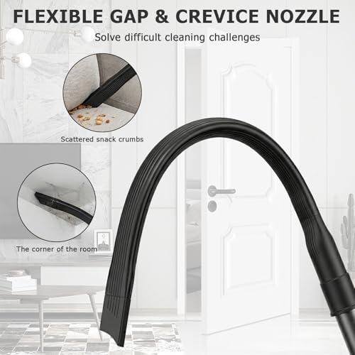 25" Flexible Vacuum Crevice Tool Attachment, Long Flat Slot Nozzle with Cleaning Brush Kit, Fits All 1-1/4" (32mm) & 1-3/8" (35mm) Vacuum Hoses, Ideal for Dryer Lint, Under Appliances, - Image 5