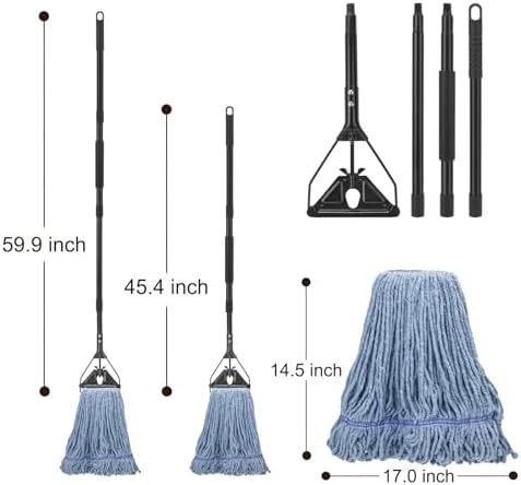 Commercial Industrial Mop for Floor Cleaning,3 Extra Large Replacement Head - Image 4