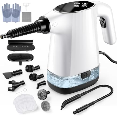 Handheld Steam Cleaner, Portable Steamer for Cleaning with 18PCS Accessories, 12s Fast Heating, Pressurized Steam Cleaner for Home, Kitchen, Bathroom, Car Detailing, Window, and Clothes, White by HomePage