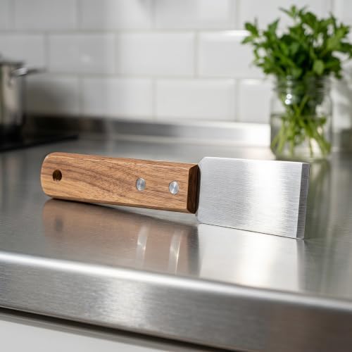 Ipetboom 2pcs Oven Scraper Stainless Steel Cleaning Shovel Wooden Handle - Image 4